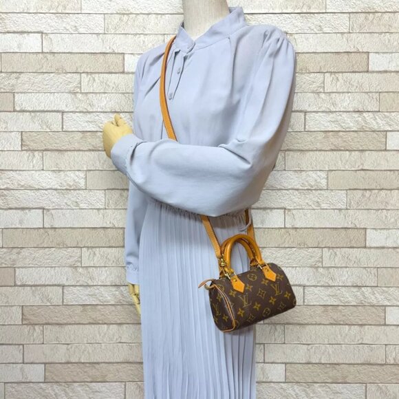 LOUIS VUITTON Shoulder Bag M4154 Monogram canvas 2way Monogram Mini Speedy used - Picture 2 of 11